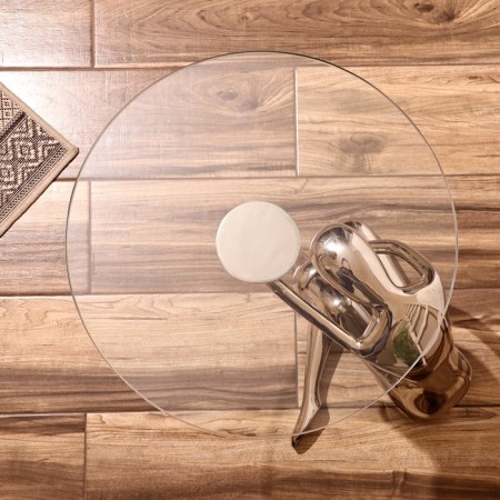 Coffee table 52x52x50 cm, aluminum, glass-2