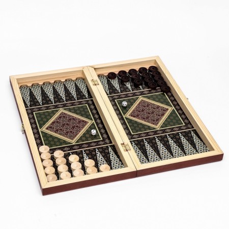 Board game 3 in 1 "Eastern Mosaic": backgammon, chess, checkers, wood 50 x 50 cm-3