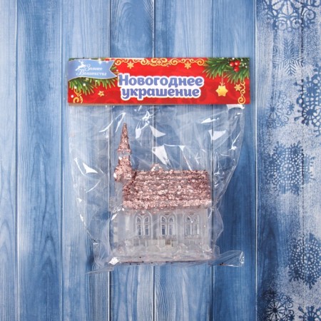 Decoration Christmas tree "House shine" Light, 11x8.5 cm, transparent-2