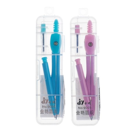 Metal circus 120 mm with a mechanical pencil, in a plastic pencil case, with barrels, mix
