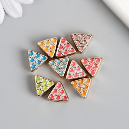 Bead for creativity plastic "Triangle in Pollets" MIX 0.8x1.2x1.2 cm