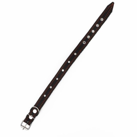 The leather collar "Strict spike", 56 x 2.5 cm, Osh 35-45 cm, black-2