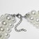Beads "Pearl cascade", 5 threads, beads No. 8, 12, 14, milk color in silver, 70 cm