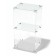 Desktop window, 1 shelf, 600 × 300 × 500, chipboard, glass color white