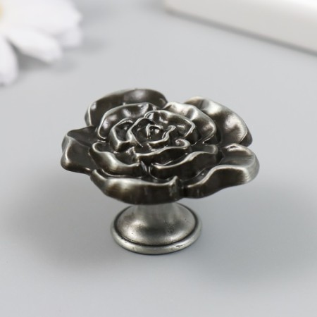 Handle for the casket Metal "Pion" Elevated silver 3.9x4.4x2.5 cm-1