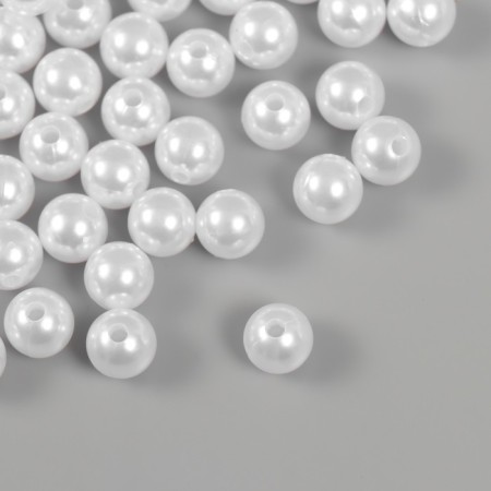 A set of beads "Pearls" d 10 mm, 250 grams, snow -white-1