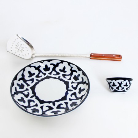 Set for pilaf 5 items, cauldron 10l, stove for cauldron, saucer, frog 28cm, Schumovka 45cm-3