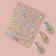 Nail stickers "Ticks and flowers", voluminous, blue/yellow/green color