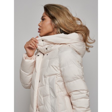 Coat insulated winter female, size 42, beige color-17