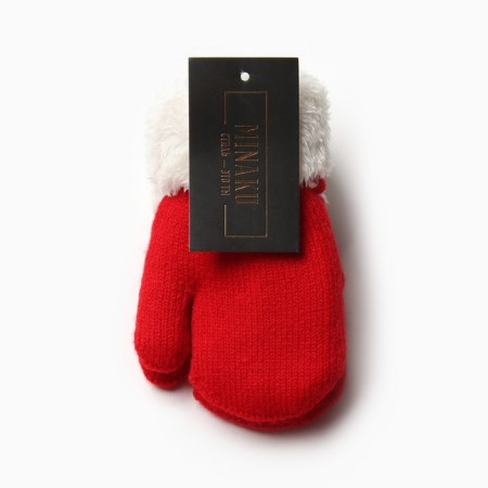 Baby mittens for claim Minaku with a lapel of 15 cm red-3