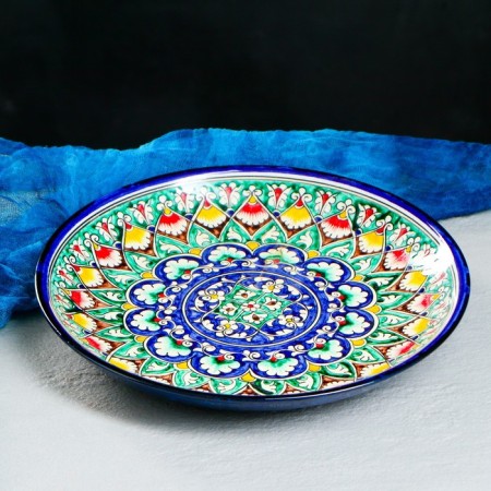 Largan Rishtan ceramics "Patterns", 28 cm, blue