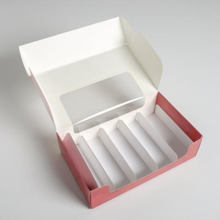 Box for eclairs, confectionery packaging, 5 inserts, YOUR ARE BEUTIFUL, 25.2 x 15 x 7 cm-2