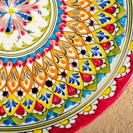 Plant of Rishtan ceramics "Patterns", 28 cm, multi -colored mix-2