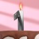 Candle in the Cake "Fine", number 1, graphite, 6.5 cm
