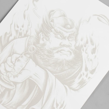 Tattoo on the body Blue "Chinese Warrior" mix 18x11 cm-6
