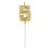 Candle in the cake on the skewer "Almaz", the number "5", gold, 4.5 cm