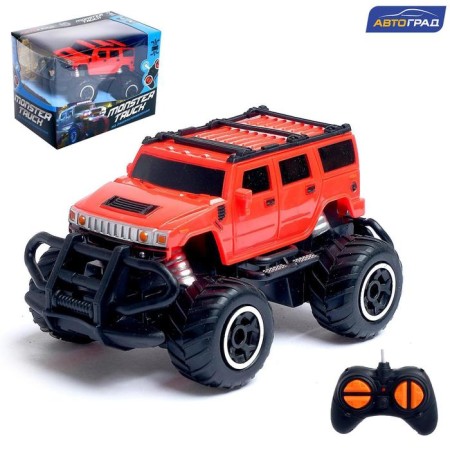 Radio -controlled jeep "Hamer", works on batteries, red color