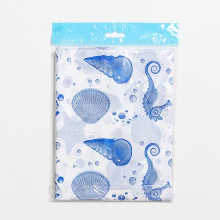 Curtain for the bathroom "shell", 180 × 180 cm, white color-2
