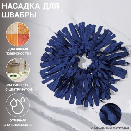 Nozzle for the mops "suede" (sets for cleaning with a centrifuge), ring 16 cm, blue color