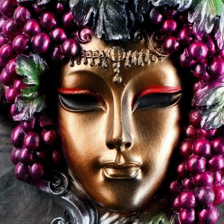 Venetian mask "Grape" gold, 30cm-2