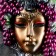 Venetian mask "Grape" gold, 30cm