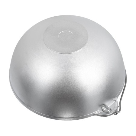 Kazan aluminum cast boyscout, with a lid and an arc, 6 l, Asian bowl, a flat bottom-4