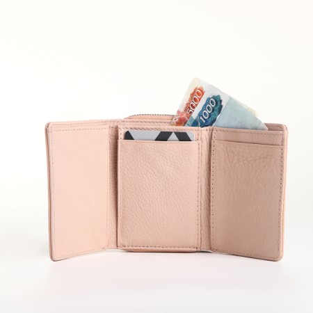 Women's wallet on magnet, beige color-5