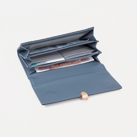Women's wallet on magnet, blue color-3