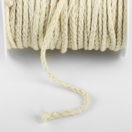 Weaving cord, cotton, d = 3 mm, 50 ± 1 m, without core, white color-2