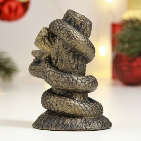 Figure "Snake on a tree" Brass, 10x8cm-2