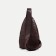 Male sling bag, artificial leather, headphone opening, brown color