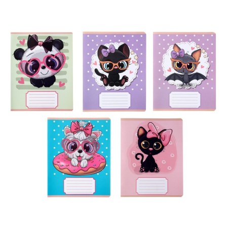 Note of 12 sheets in a narrow line "Cuties with a bow", cover coated paper, VD-LIK, OFSET block, MIX