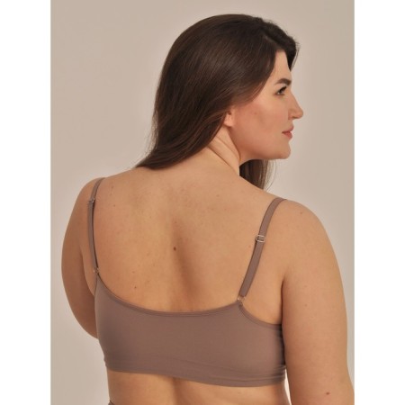 Female top on adjustable straps with cups Top with Cup, size 54-56, color chocolate-1