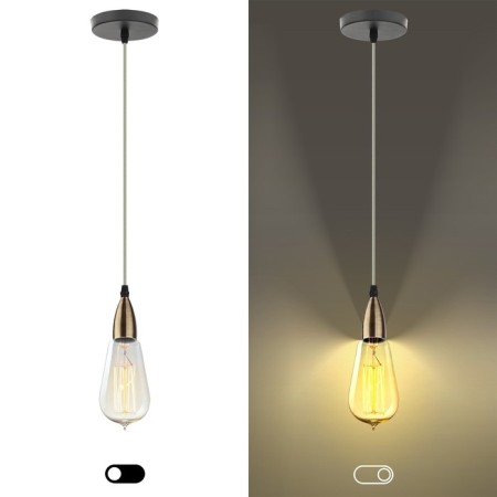 Lamp E27, wire 1 m, color copper-2