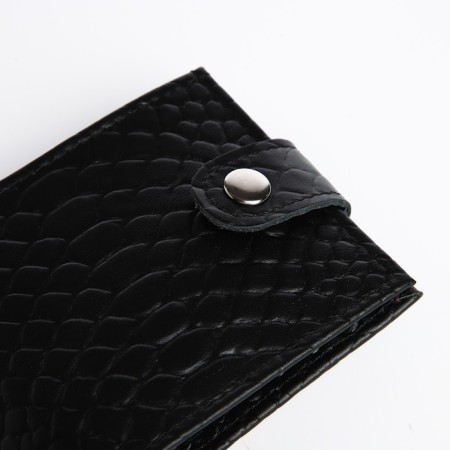 Women's wallet on the button, black color-2