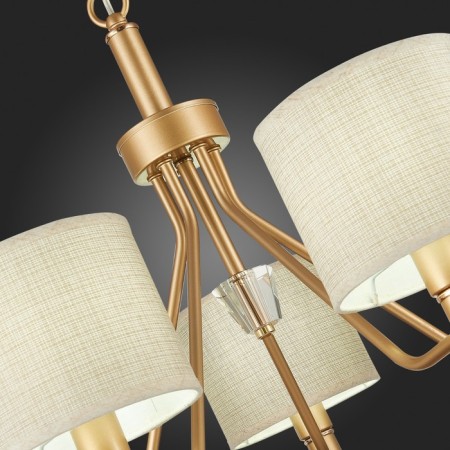 Suspended EVOLUCE lamp. Sle107003-05. VILEDE. 5x40 watts, E14, 61x61x46 cm, golden color-10