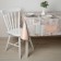 The tablecloth on a non -woven base is reusable with a “lace” fiber, 135 × 180 cm, the color is gray
