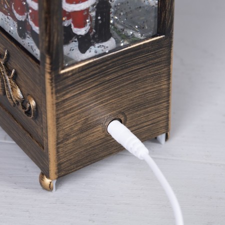 LED figure "Lantern with Santa Claus" 13 × 25.5 × 8 cm, plastic, AAX3 batteries (not in the kit), USB, glow warm white-3