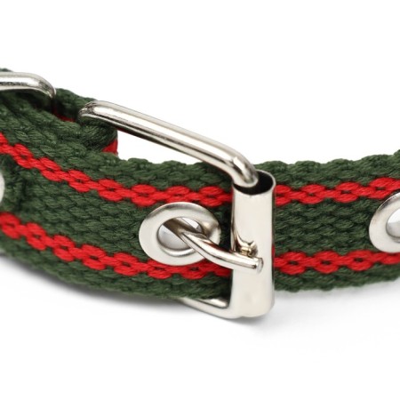 Collar of tarpaulin dimensionless single -layer, 52 x 2 cm, khaki/red-2