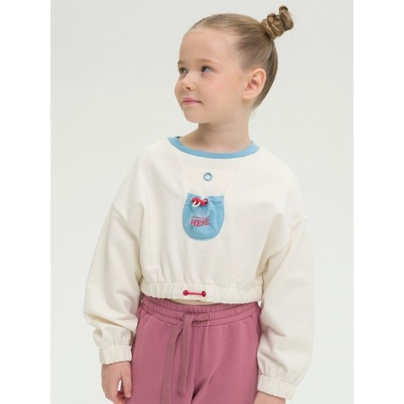 Толстовка для девочек, рост 110 см, цвет молочный