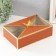 Casket glass, leatherette with a metal frame "Butterfly" red 24x16.5x8 cm