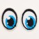 A set of Thermonacles "Eyes": right and left, 2.7 × 2 cm, oval, blue color, 100 pcs.