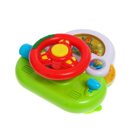 Musical steering wheel "Funny animals", light and sound effects, works from batteries-1