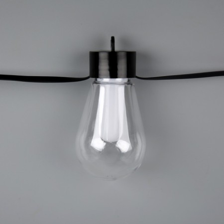 Smart garland “thread” 6 m with nozzles “light bulbs”, IP20, dark thread, 20 LED, glow RGB, USB-7