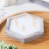 Figure Aromatic candle in concrete "hexagon", 14.5x2 cm, white, jasmine and patchouli