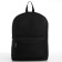 School textile backpack with print on the upper part of So what, 38x29x11 cm, black color is black