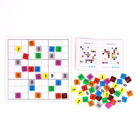 Sudoku with wooden chips "two in one, numbers"-5