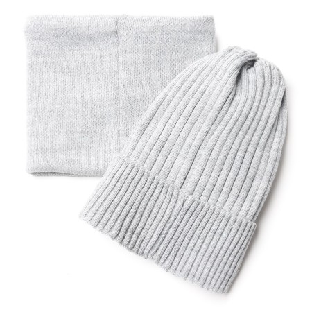 Kit for children (hat, snood), gray color, size 48-52-3