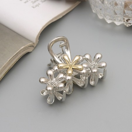 Hair crab "Heiser" Flowers Galant, 4 cm, silver