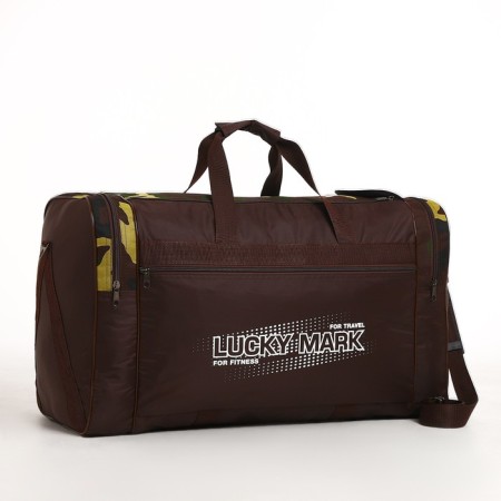 Road bag with lightning, long belt, brown color